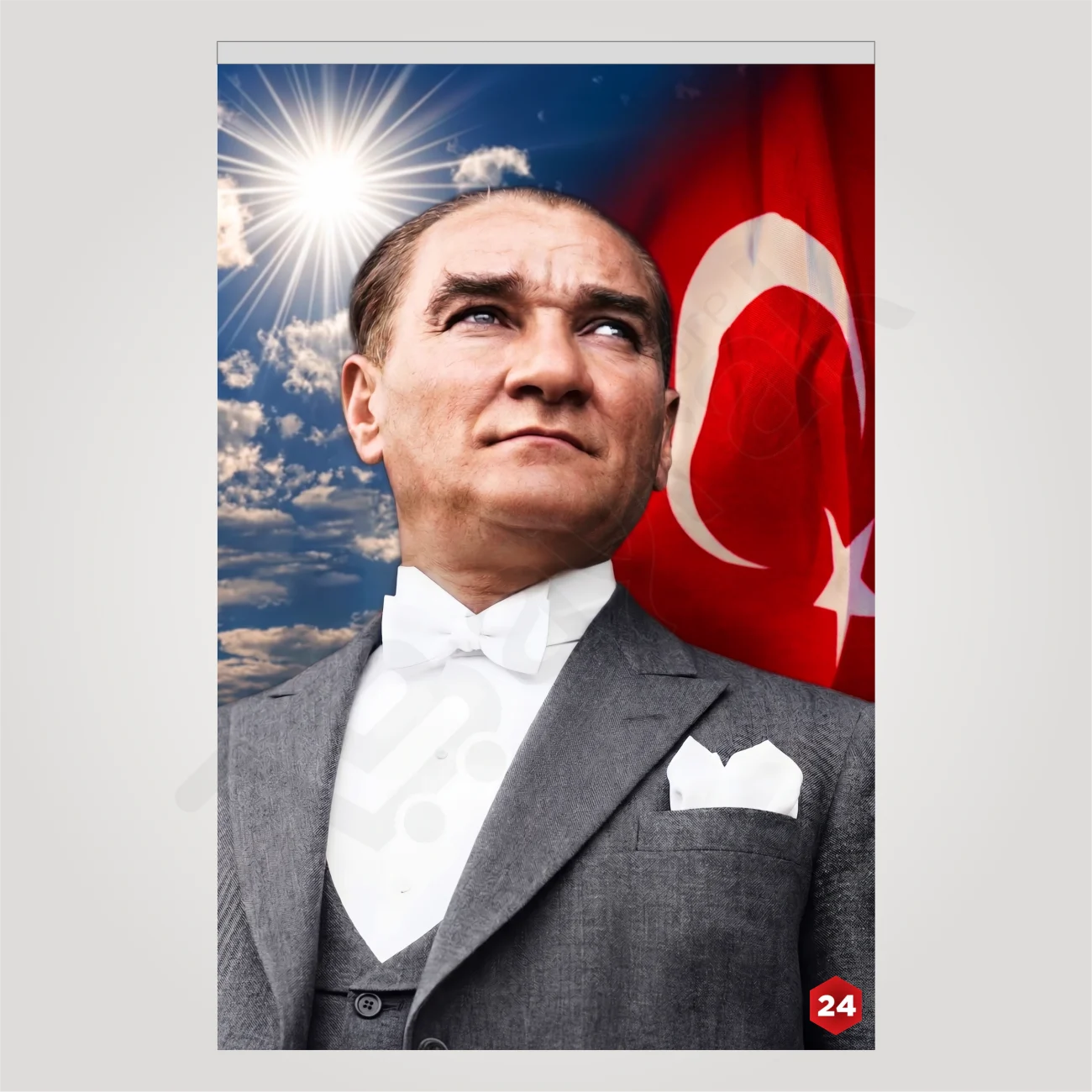 ataturk posteri 24 no satin al 2 bayrağı