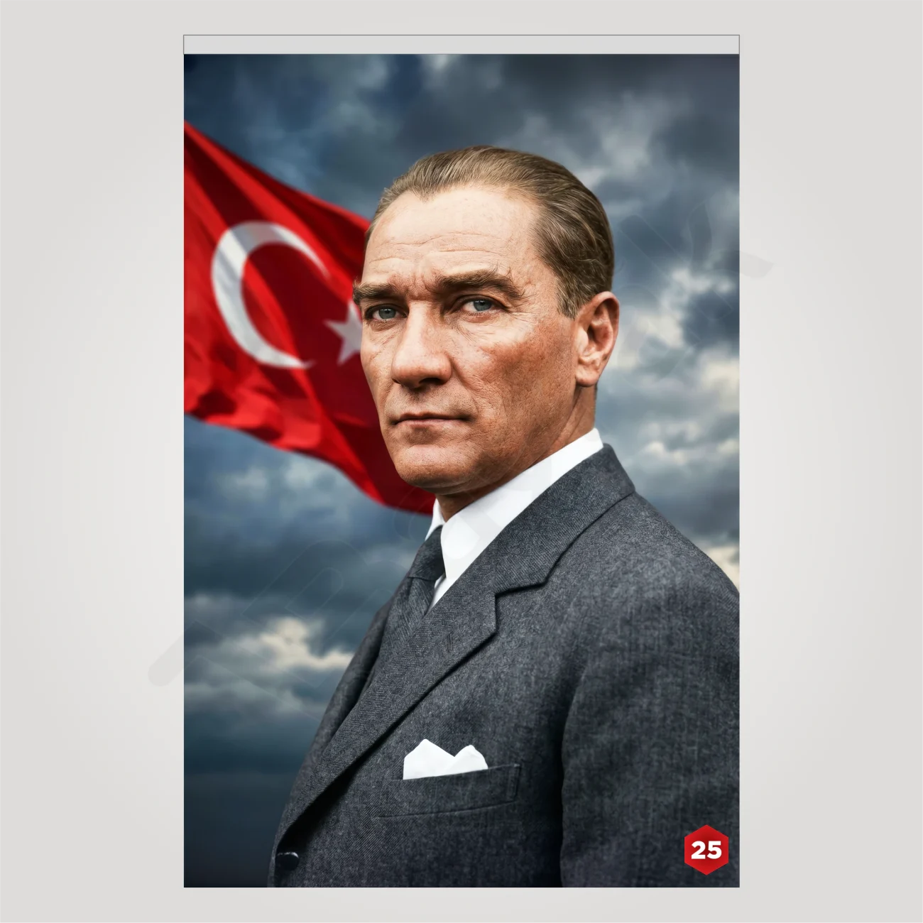 ataturk posteri 25 no satin al 2 bayrağı