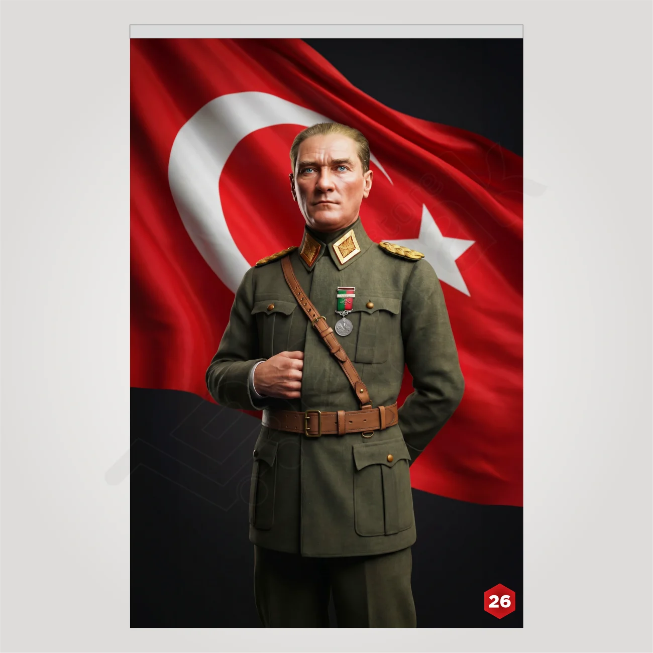 ataturk posteri 26 no satin al 2 bayrağı